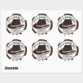 Cowboy Stetson Pet Western Baby shower Ronde Sticker (Vel)
