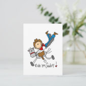 Cowboy Stick Figuur Tshirts en cadeaus Briefkaart (Staand voorkant)