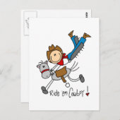 Cowboy Stick Figuur Tshirts en cadeaus Briefkaart (Voorkant / Achterkant)