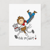 Cowboy Stick Figuur Tshirts en cadeaus Briefkaart (Voorkant)