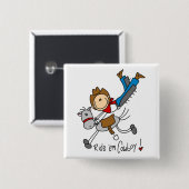 Cowboy Stick Figuur Tshirts en cadeaus Vierkante Button 5,1 Cm (Voorkant /achterkant)