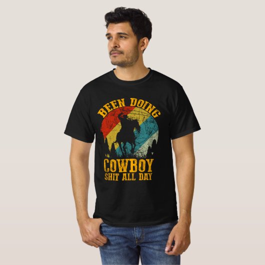 cowboy  stijl doet de hele dag cowboy t-shirt (Voorkant volledig)