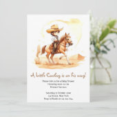 Cowboy-stijl rustieke jongen Baby shower Kaart (Staand voorkant)