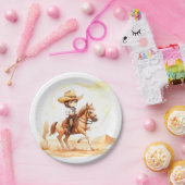 Cowboy-stijl rustieke jongen Baby shower Papieren Bordje (Feest)