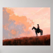 Cowboy Sunrise Western Poster (Voorkant)