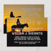 Cowboy Sunset begrafenisdienst Kaart (Voorkant / Achterkant)