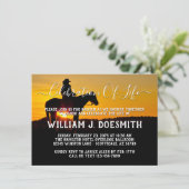 Cowboy Sunset begrafenisdienst Kaart (Staand voorkant)