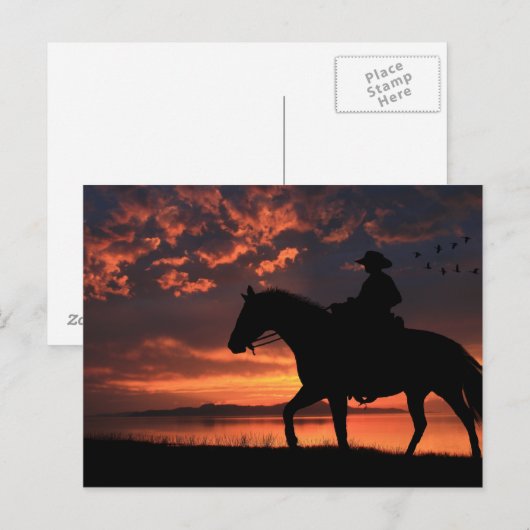 Cowboy Sunset Briefkaart (Voorkant / Achterkant)