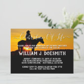 Cowboy Sunset Herdenkingsdienst Aankondiging (Staand voorkant)