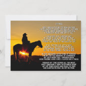 Cowboy Sunset Herdenkingsdienst Aankondiging (Achterkant)