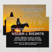 Cowboy Sunset Herdenkingsdienst Aankondiging (Voorkant / Achterkant)
