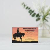 Cowboy Sunset Horse levert training aan boord Visitekaartje (Staand voorkant)