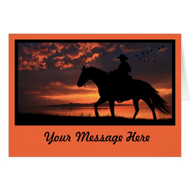 Cowboy Sunset in sinaasappel (Voorkant Horizontaal)