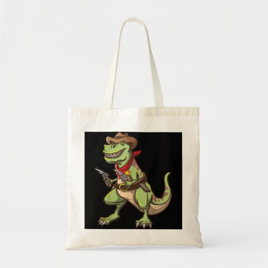 Cowboy T Rex Dinosaur Kinder Wilde West Country Bo Tote Bag (Voorkant)