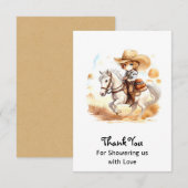 Cowboy Tales: Rustiek Wild West Baby shower Bedankkaart (Voorkant / Achterkant)
