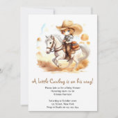 Cowboy Tales: Rustiek Wild West Baby shower Kaart (Voorkant)