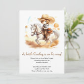 Cowboy Tales: Rustiek Wild West Baby shower Kaart (Staand voorkant)
