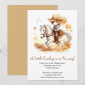 Cowboy Tales: Rustiek Wild West Baby shower Kaart (Voorkant / Achterkant)