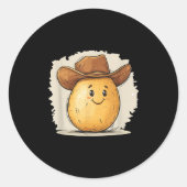 Cowboy Tato kostuum met Western Pet voor jongens e Ronde Sticker (Voorkant)