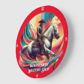 Cowboy te paard Vibrant Artwork Grote Klok (Hoek)