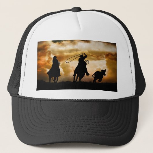 Cowboy Team dat Rodeo Western berooid Trucker Pet (Voorkant)