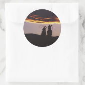 Cowboy Team met Lassoes Ronde Sticker (Tas)