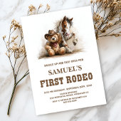 Cowboy Teddy Bear First Rodeo Birthday Party Kaart