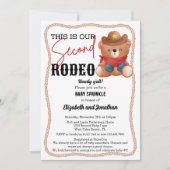 Cowboy Teddy Bear Rodeo Red Tweede Baby Sprinkle Kaart (Voorkant)