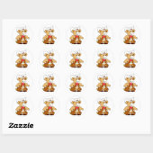 Cowboy Teddy Bear Ronde Sticker (Vel)