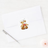 Cowboy Teddy Bear Ronde Sticker (Envelop)