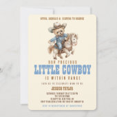 Cowboy Teddy Bear Wild West Baby Jongen Douche Kaart (Voorkant)