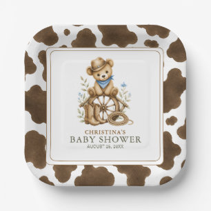 Cowboy Teddy Beer Baby Papieren Borden Koeienpri Bordje