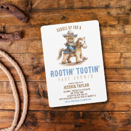 Cowboy Teddybeer Zuidelijke Westerse Baby Shower Kaart