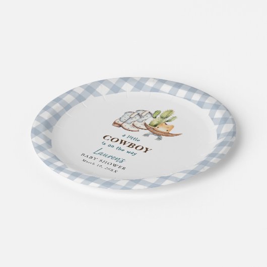 Cowboy thema Baby shower Papieren Bordje (Gekanteld)