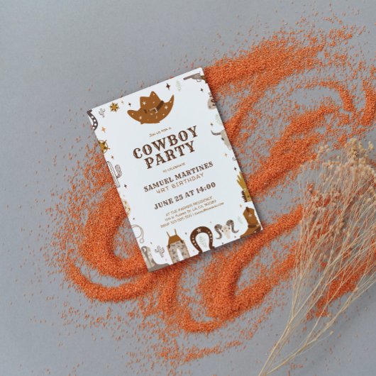 Cowboy thema kinderen verjaardagsfeestje kaart