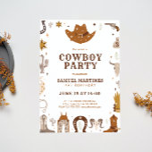 Cowboy thema kinderen verjaardagsfeestje kaart