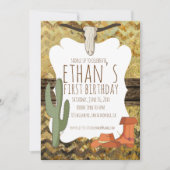 Cowboy thema verjaardag uitnodiging (Voorkant)