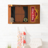 Cowboy-thema verjaardagsfeest Wilde Westen Spandoek (Insitu)