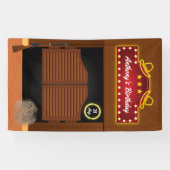 Cowboy-thema verjaardagsfeest Wilde Westen Spandoek (Horizontaal)