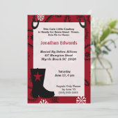 Cowboy thema verjaardagsuitnodiging kaart (Staand voorkant)