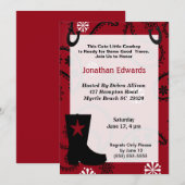 Cowboy thema verjaardagsuitnodiging kaart (Voorkant / Achterkant)