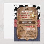 Cowboy thema verjaardagsuitnodiging kaart (Voorkant / Achterkant)