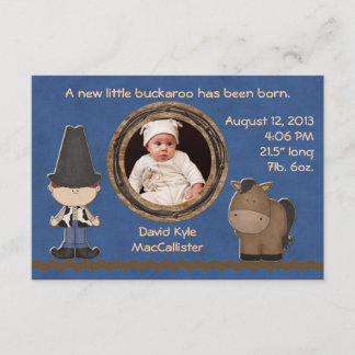 Cowboy Theme Baby Boy Birth Notice Aankondiging