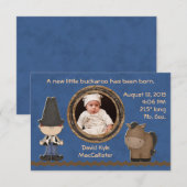 Cowboy Theme Baby Boy Birth Notice Aankondiging (Voorkant / Achterkant)