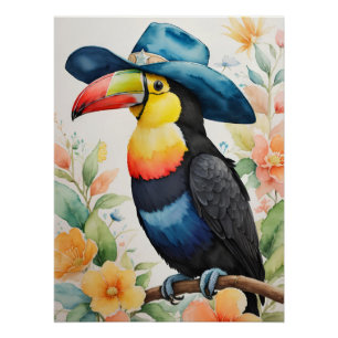 Cowboy Toucan Perfect Poster