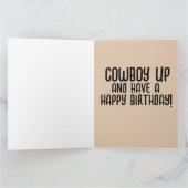 COWBOY TOUGH GUY ART BIRTHDAY Wenskaart Kaart (Binnen)