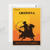 Cowboy Travel Arizona Briefkaart (Voorkant / Achterkant)