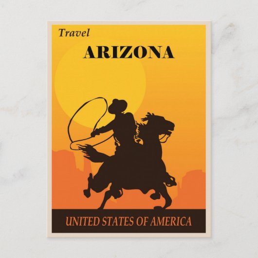 Cowboy Travel Arizona Briefkaart (Voorkant)