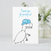 Cowboy Trex Dinosaurus Kinderen Verjaardag Dank u Bedankkaart (Staand voorkant)