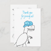 Cowboy Trex Dinosaurus Kinderen Verjaardag Dank u Bedankkaart (Voorkant / Achterkant)